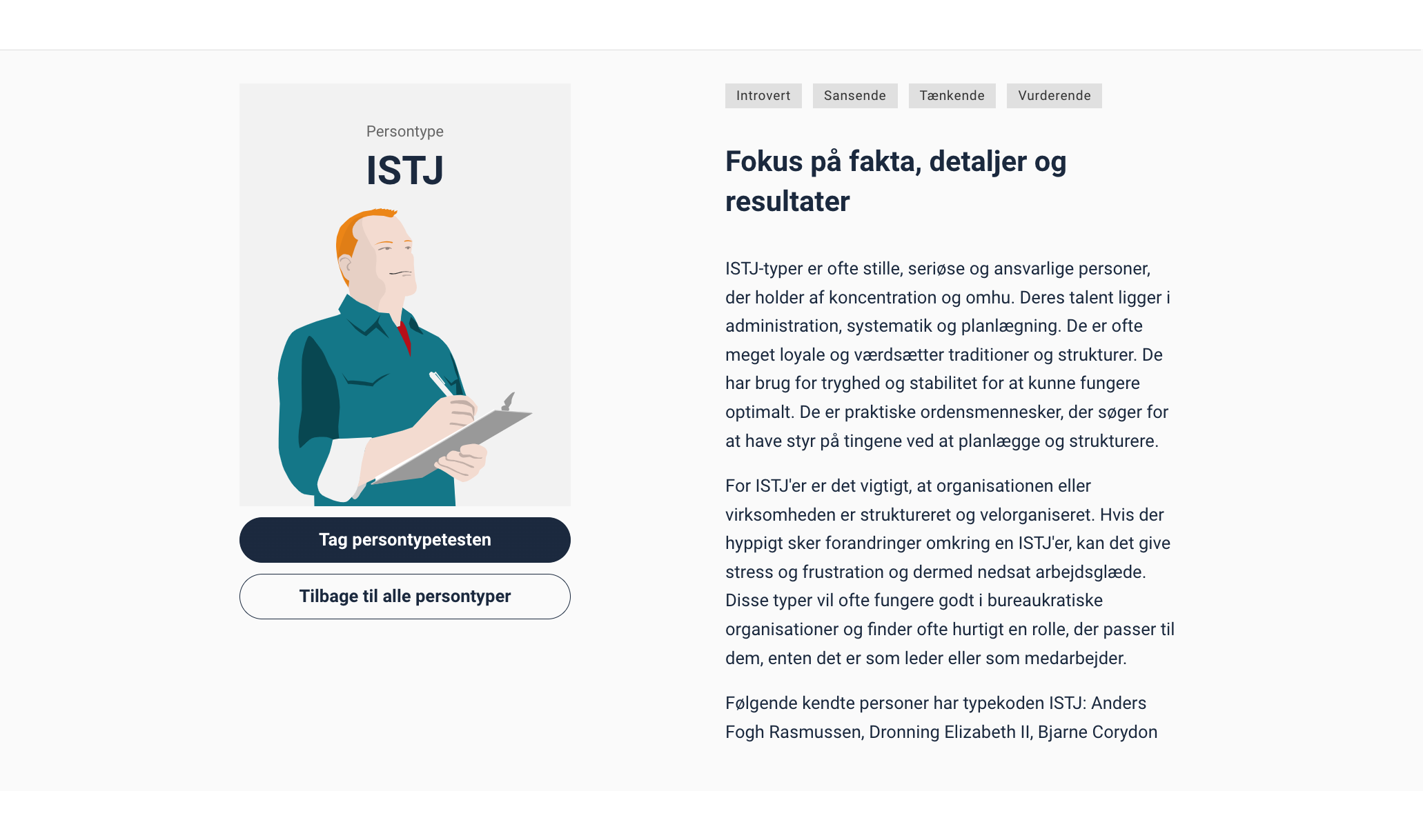 Jobindex.persontypetesten ISTJ